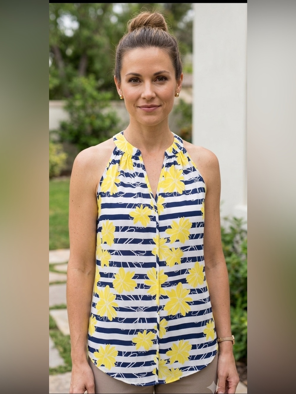 NWT Pixley Martí Halter floral sleeveless blouse size XS